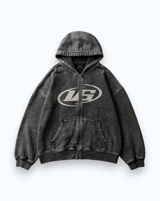 Zip Hoodie New Circle Washed