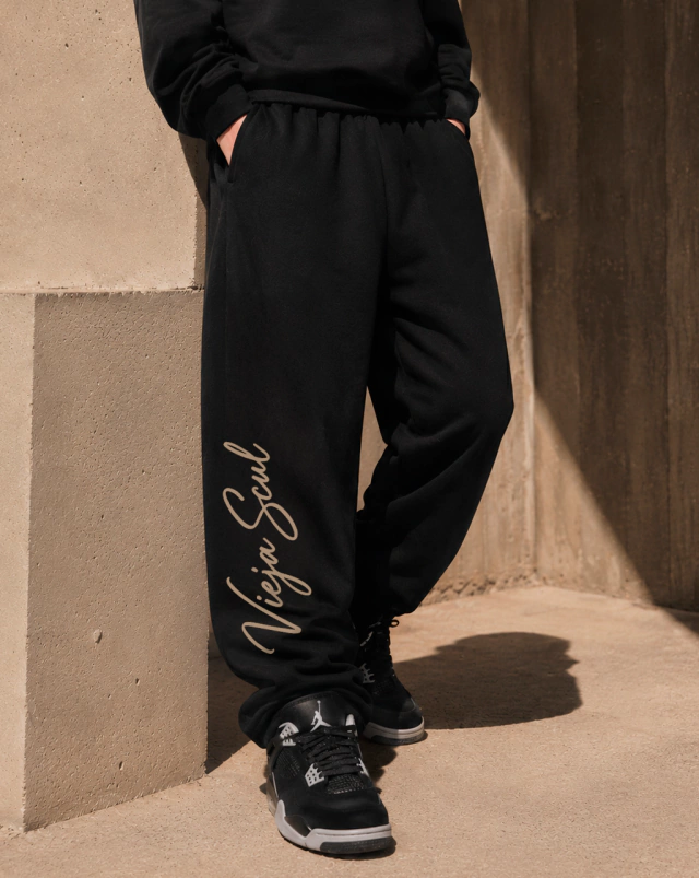 Jogging Recto Script Negro
